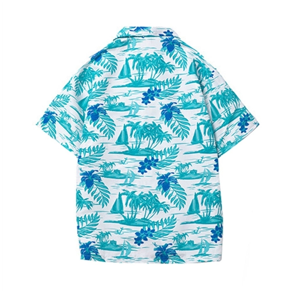 Mens Shirt Printed Short Sleeve Hawaii Style Summer Beach Shirts Image 3