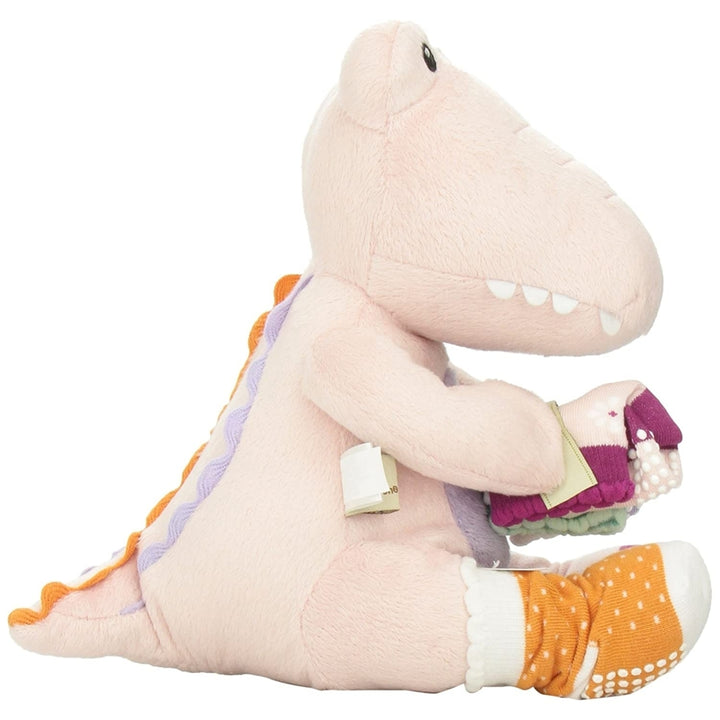 Baby Aspen Croc in Socks Plush Toy and Baby Socks Gift Set Pink Image 4