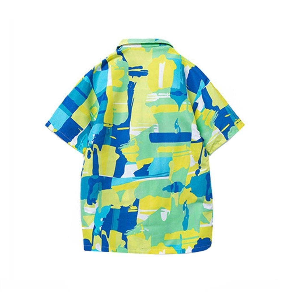 Mens Shirt Summer Beach Shirts Printed Short Sleeve Hawaii Style Image 3