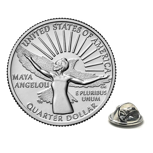 Maya Angelou Quarter American Women Coin Lapel Pin Uncirculated U.S. Quarter 2022 Lapel Pin Image 1