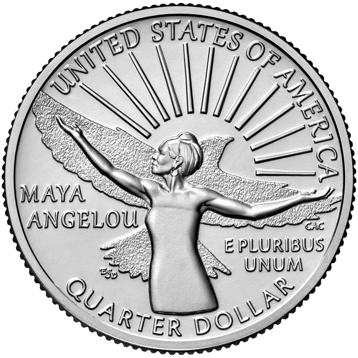 Maya Angelou Quarter American Women Coin Lapel Pin Uncirculated U.S. Quarter 2022 Lapel Pin Image 2