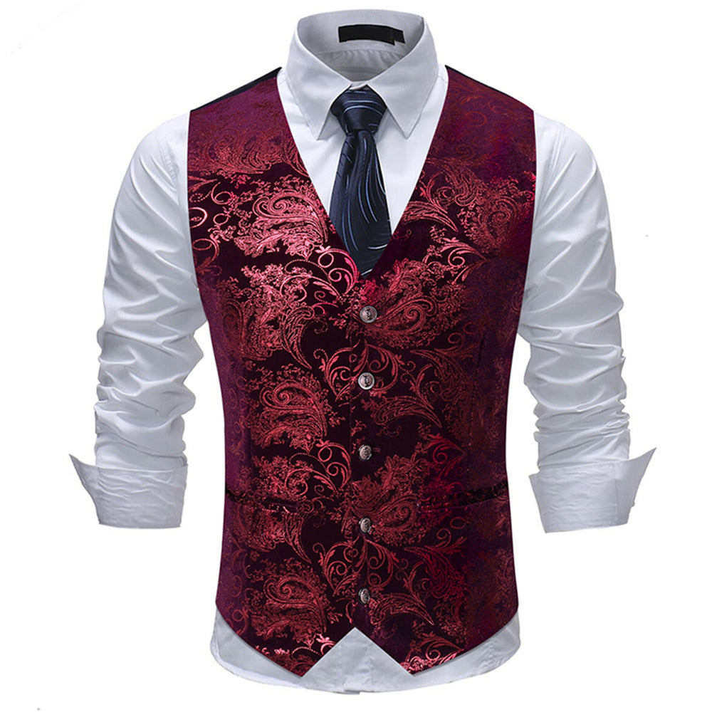 Bronzing Suit Vest For Men Single Breasted Wedding Groom Slim Fit Waistcoat Party Dress Suit Vest Chaleco Hombre Image 2