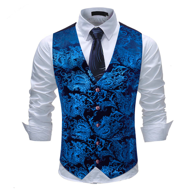 Bronzing Suit Vest For Men Single Breasted Wedding Groom Slim Fit Waistcoat Party Dress Suit Vest Chaleco Hombre Image 1