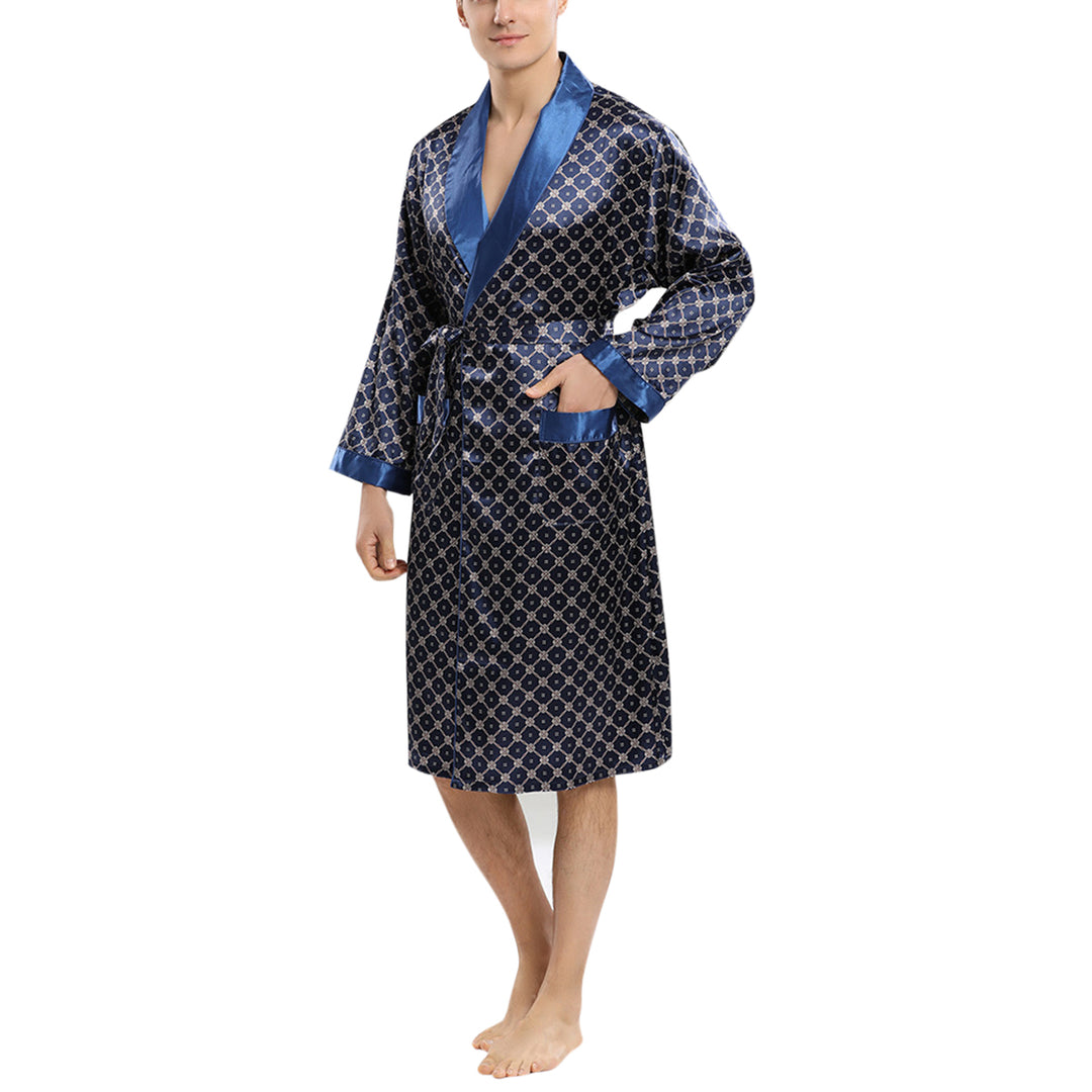 Men Pajamas Set Spring Summer Casual Print Plaid Sleepwear Soft Lougewear For Men Image 1