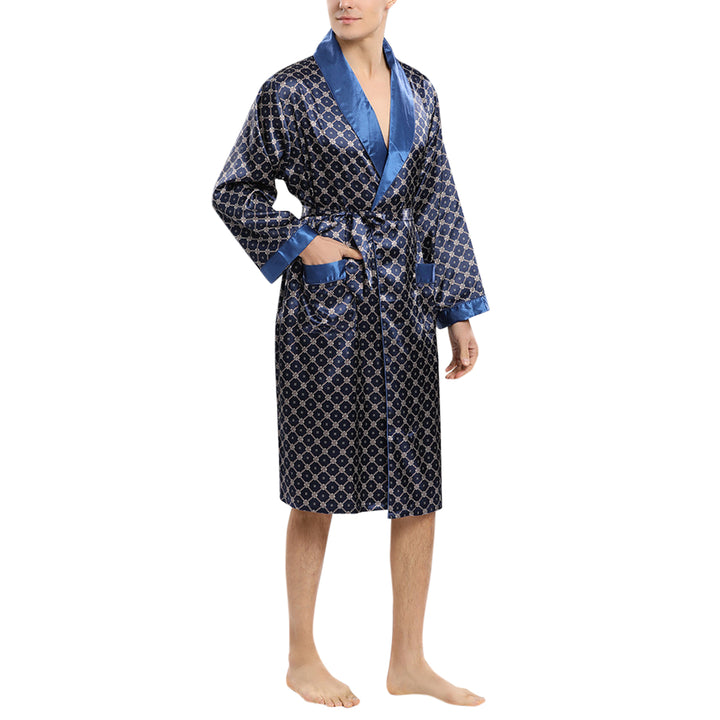 Men Pajamas Set Spring Summer Casual Print Plaid Sleepwear Soft Lougewear For Men Image 2