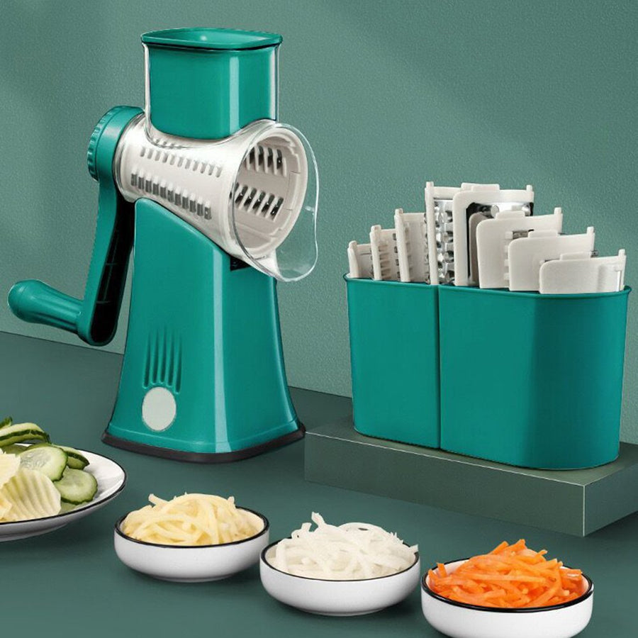 Vegetable Cutter Machine Adjustable Hand Rock Drum Vegetable Slicer Grater Kitchen Tool Image 1