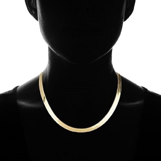 14K Gold Flat Herringbone Magic Chain Necklace 18 Image 2