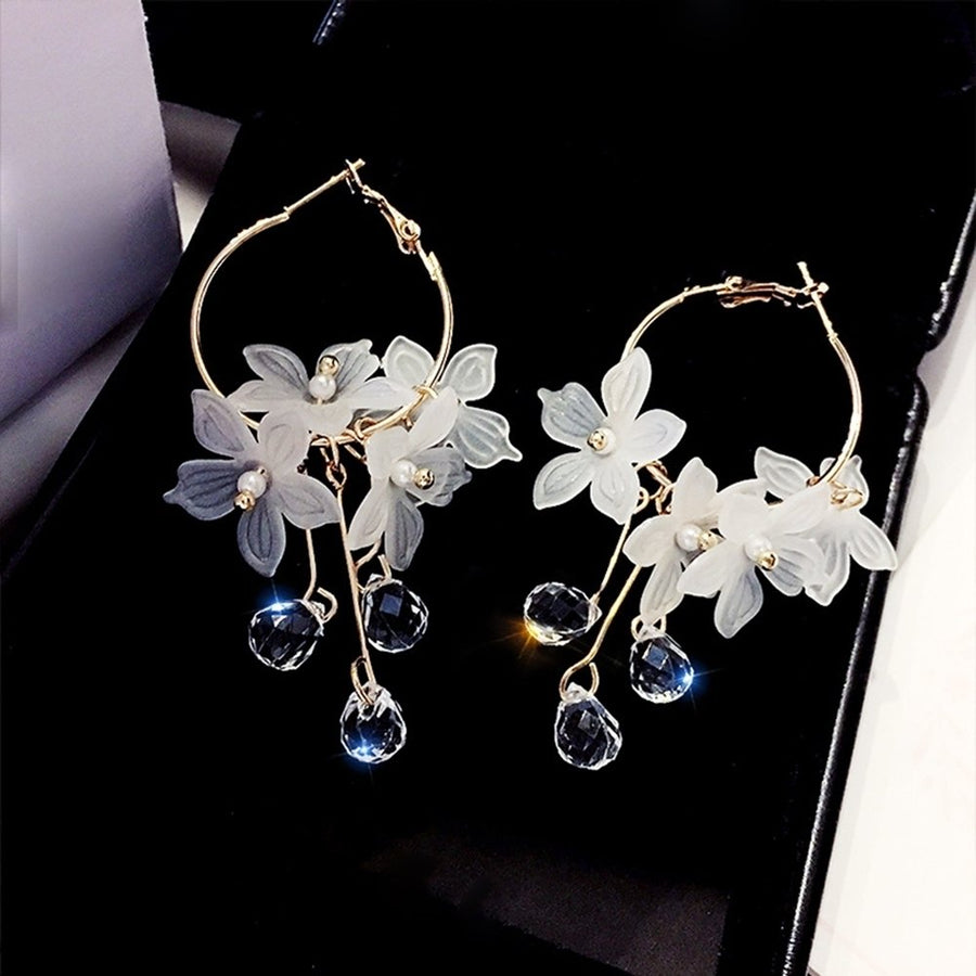 Elegant Women Acrylic Flower Dangle Leaverback Earrings Party Jewelry Gifts Image 1