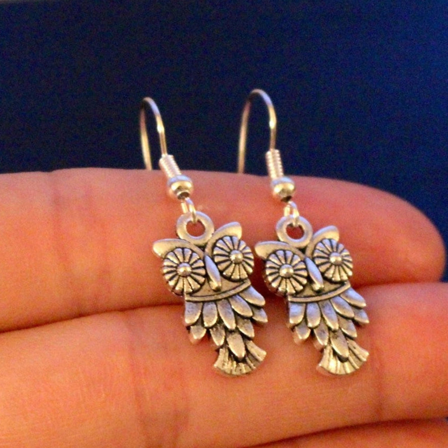 1 Pair Piercing Compact Women Earrings Zinc Alloy Owl Shape Bohemian Hook Earrings Jewelry Accessories Image 1