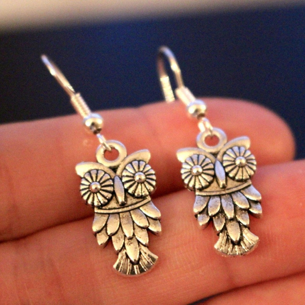 1 Pair Piercing Compact Women Earrings Zinc Alloy Owl Shape Bohemian Hook Earrings Jewelry Accessories Image 2