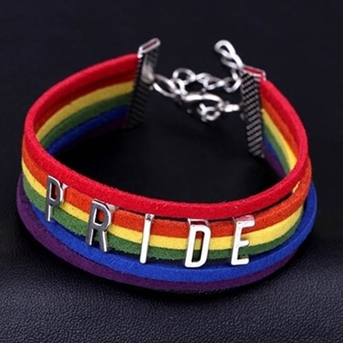 Fashion Women Men Colorful Rainbow Multilayer Pride Bracelet Wristband Jewelry Image 1