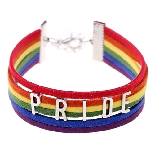 Fashion Women Men Colorful Rainbow Multilayer Pride Bracelet Wristband Jewelry Image 2