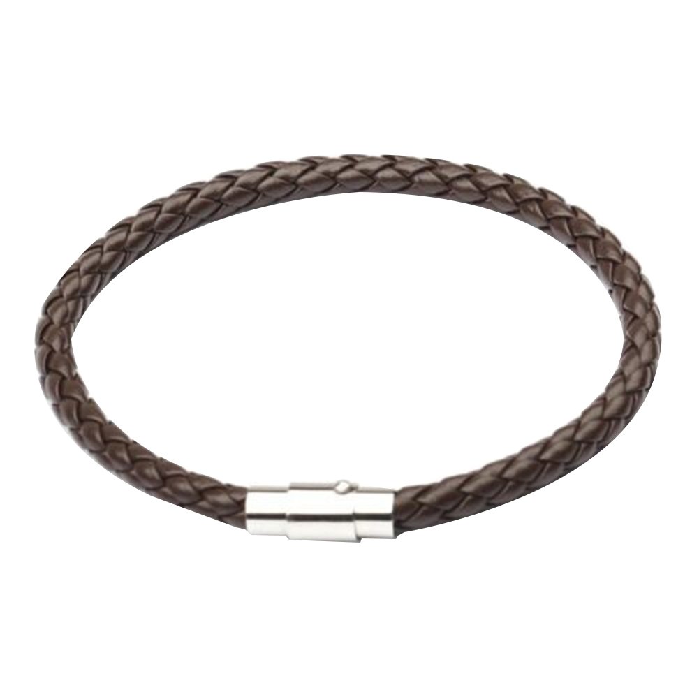 Unisex Faux Leather Braided Wristband Bracelet Magnetic Clasp Bangle Jewelry Image 1