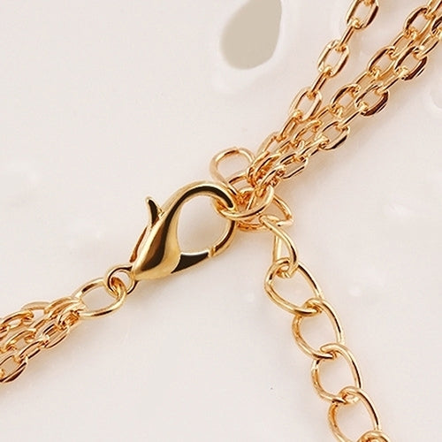 Women's Multilayer Chain Rhinestone Pendant Choker Necklace Jewelry Charm Image 3