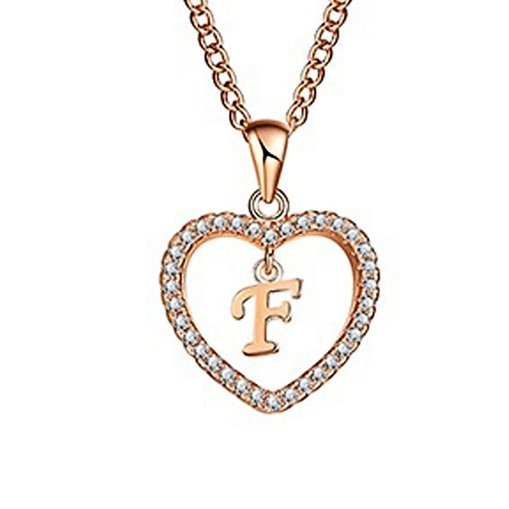 Concise Hollowed Heart Alphabet Unisex Necklace Jewelry Neck Chain Pendant Decor Image 1