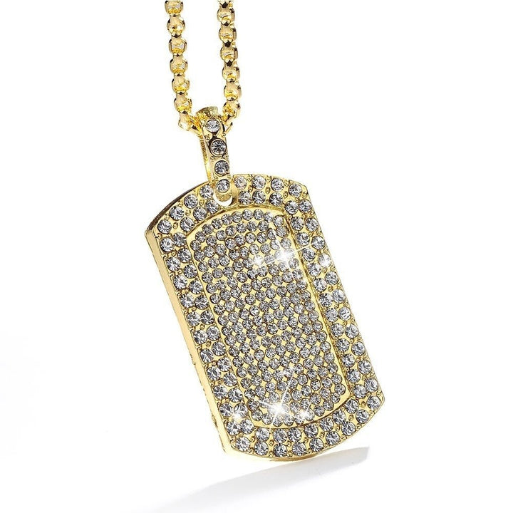 Women Rhinestone Geometric Squares Shape Pendant Decor Necklace Jewelry Gift Image 4