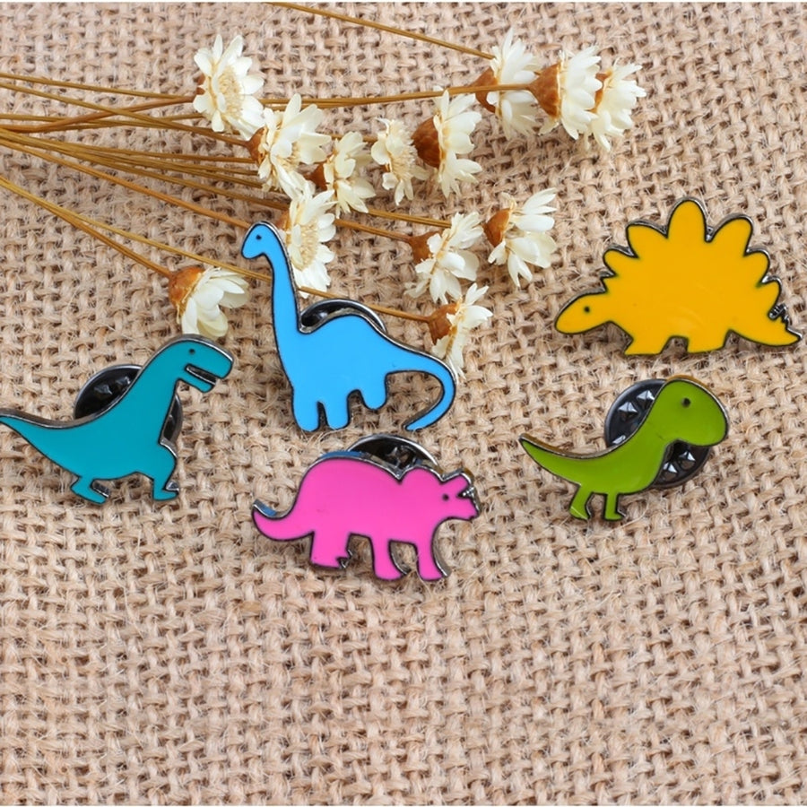 Unisex Cute Cartoon Dinosaur Animal Brooch Pin Badge Jewelry Clothes Decoration Image 1