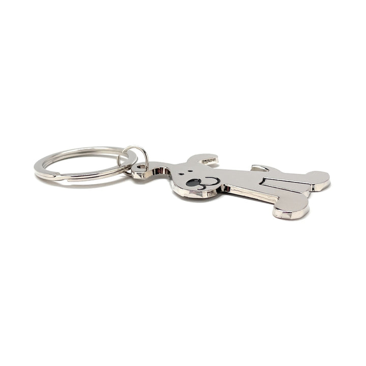 Dog Keychain Solid Silver with Black Enamel Charm Puppy Key Chain with Key Ring Dog Lover Gift Dog Gift Image 4