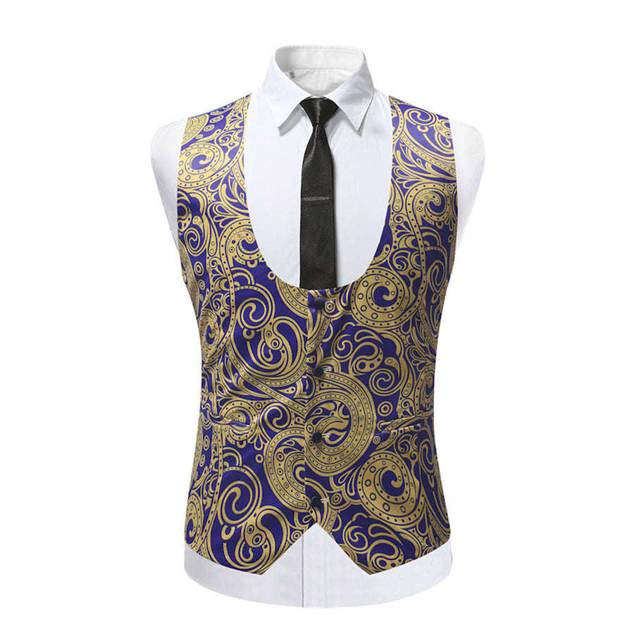 Men Suit Vest Luxury Summer Printing Single Breasted Slim Fit Sleeveless Party Business Casual Men Dress Vest Image 1
