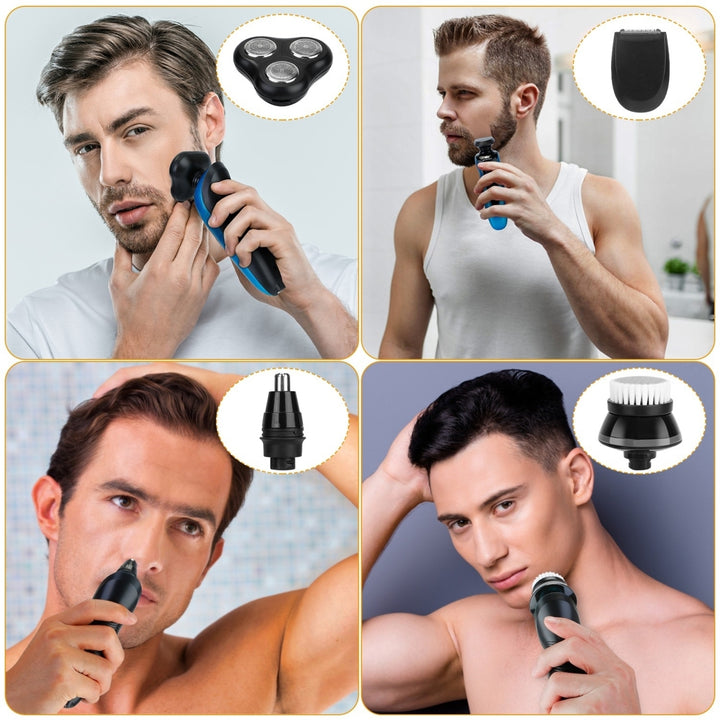 4 In 1Electric Shaver for Men IPX7 Waterproof Beard Trimmer Cordless Rechargeable Razor Beard Nose Hair Face Wet Dry Image 3