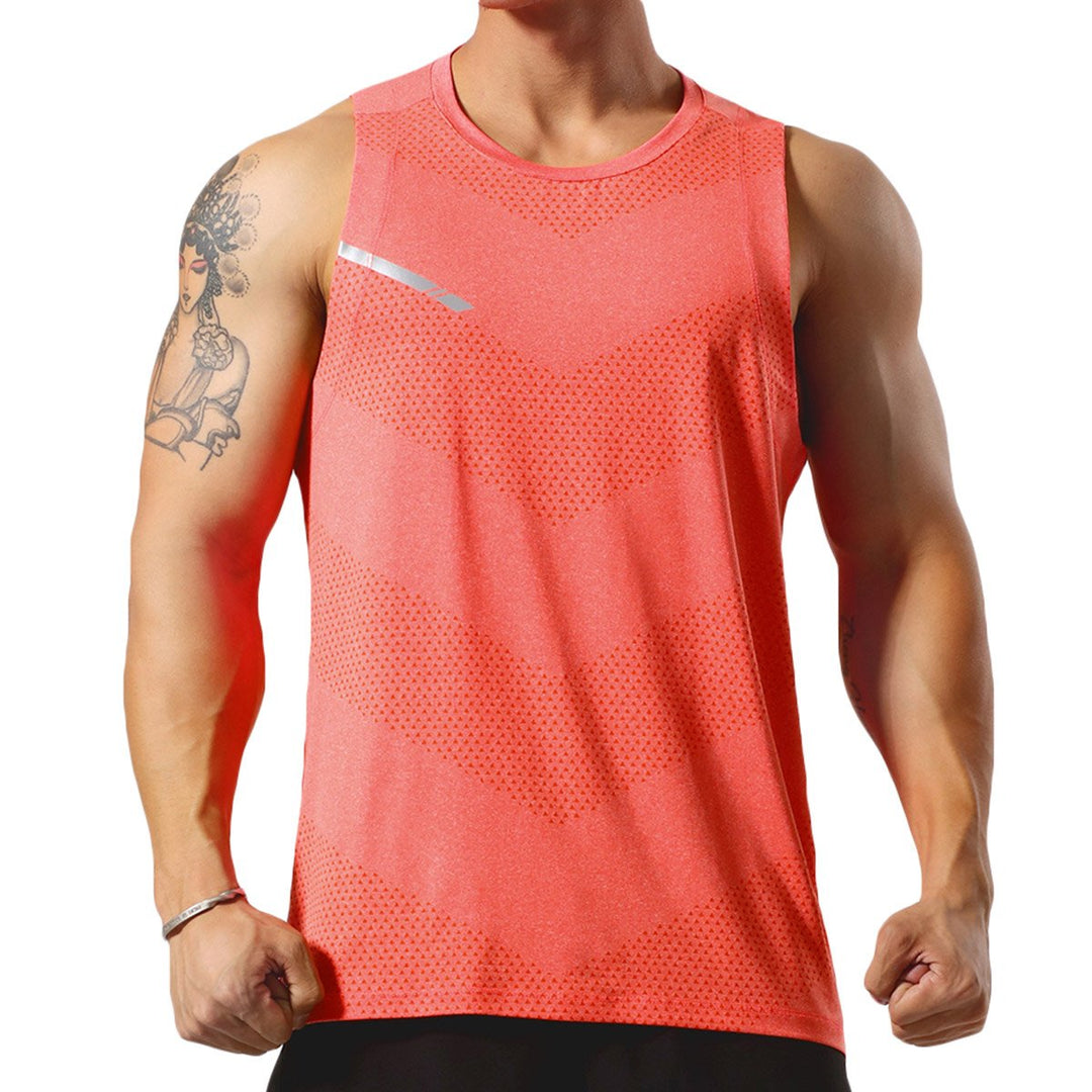 Men Tank Top Streetwear Casual Summer Solid Reflective Quick Dry Sleeveless Top Image 1