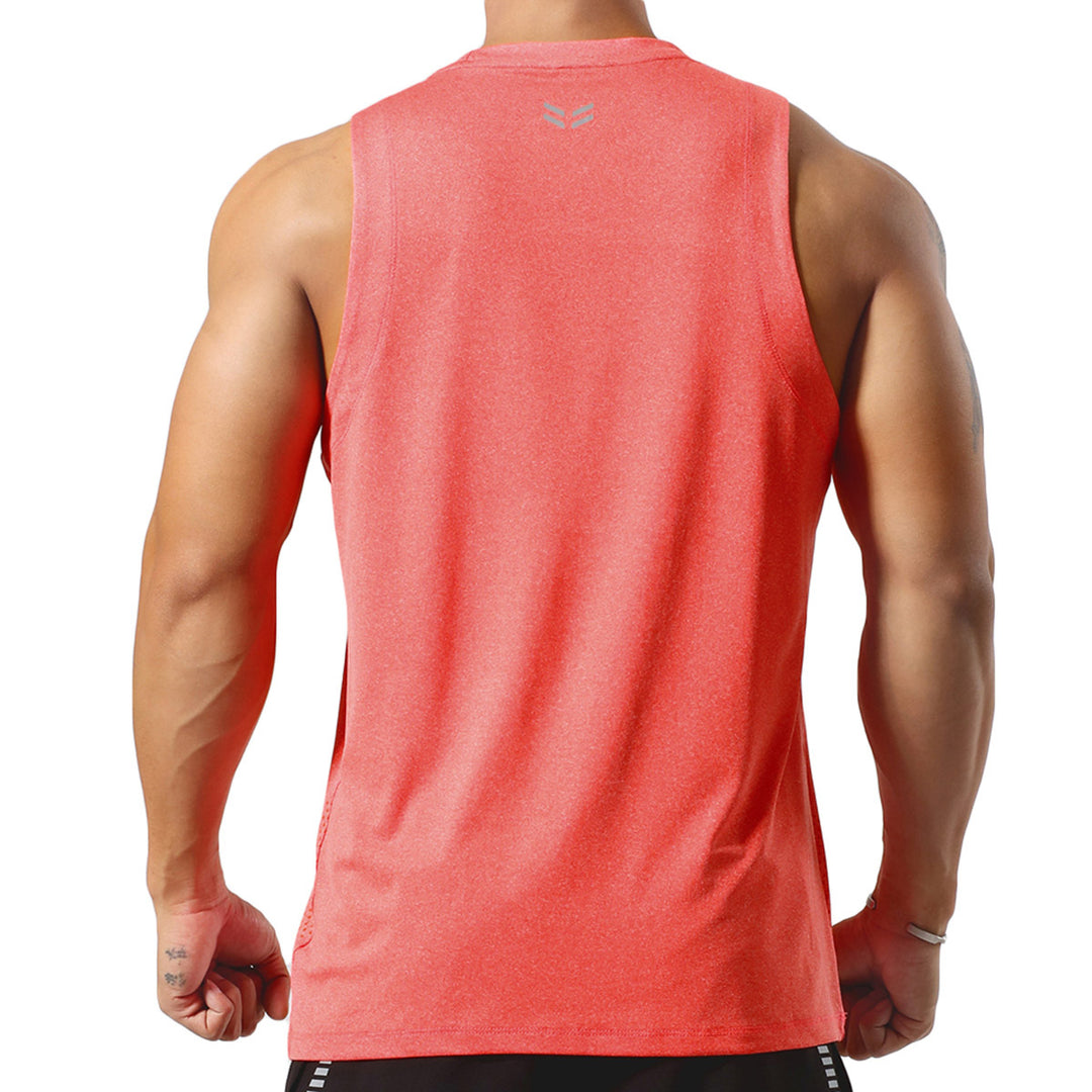 Men Tank Top Streetwear Casual Summer Solid Reflective Quick Dry Sleeveless Top Image 3