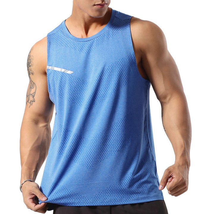 Men Tank Top Streetwear Casual Summer Solid Reflective Quick Dry Sleeveless Top Image 4