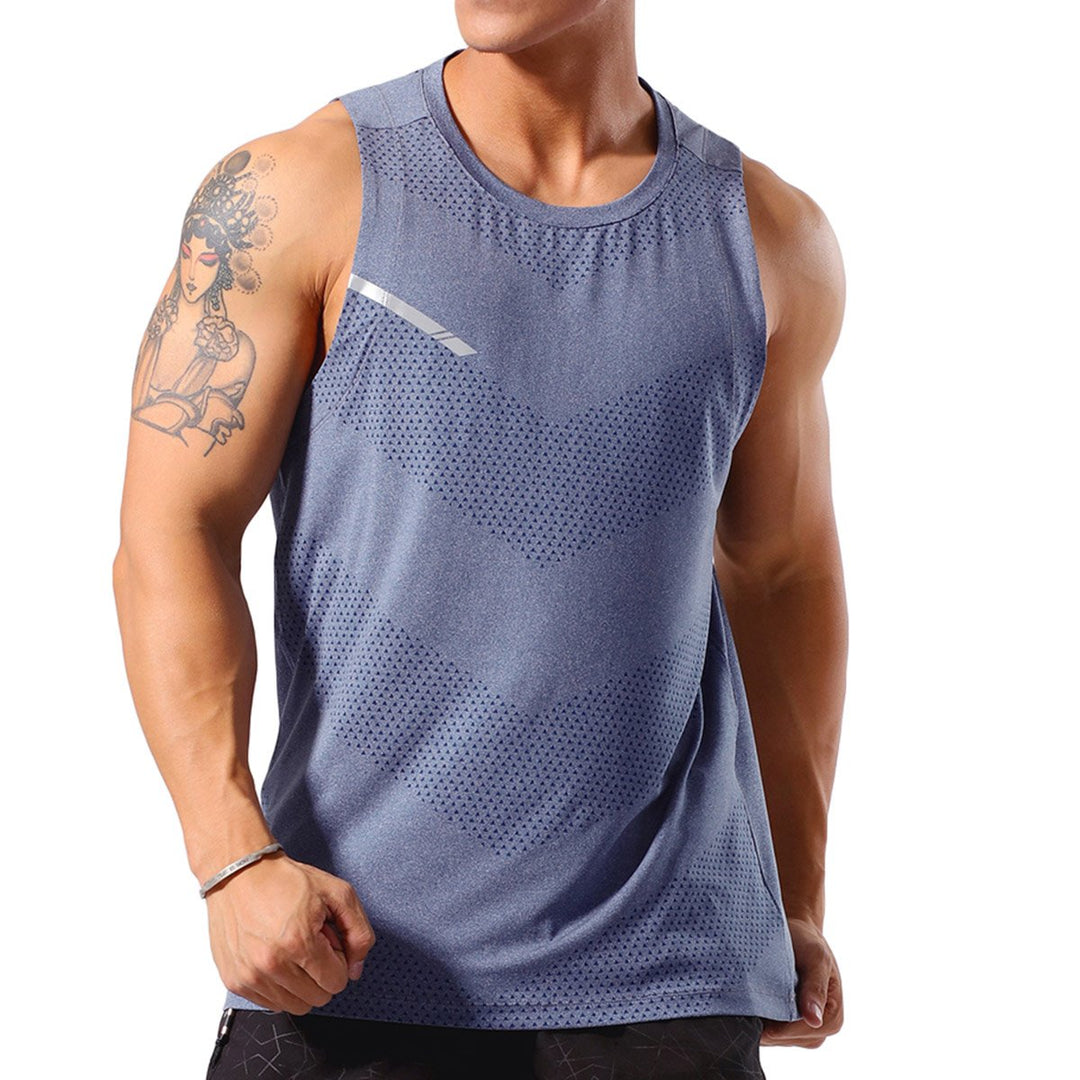 Men Tank Top Streetwear Casual Summer Solid Reflective Quick Dry Sleeveless Top Image 1