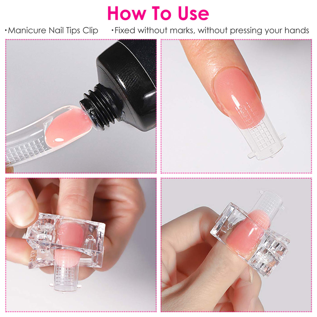 20Pcs Nail Tip Clips Quick Building Poly Gel UV LED Builder DIY Transparent Finger Tip Extension Tool Image 4