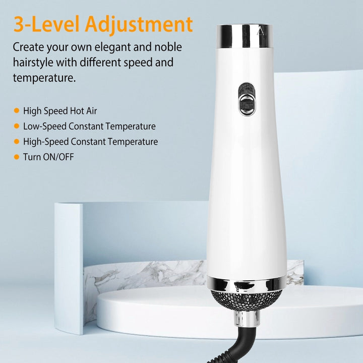 3 In 1 Hot Air Brush One-Step Hair Dryer Comb 3 Interchangeable Brush Combs Volumizer Hair Curler Straightener 66.93in Image 3
