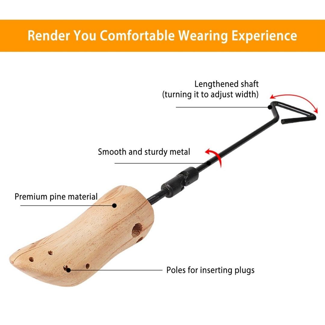 One Pair Boot Stretcher Adjustable Width Shoe Shaper Wooden Boot Widener Expander for Men Image 4