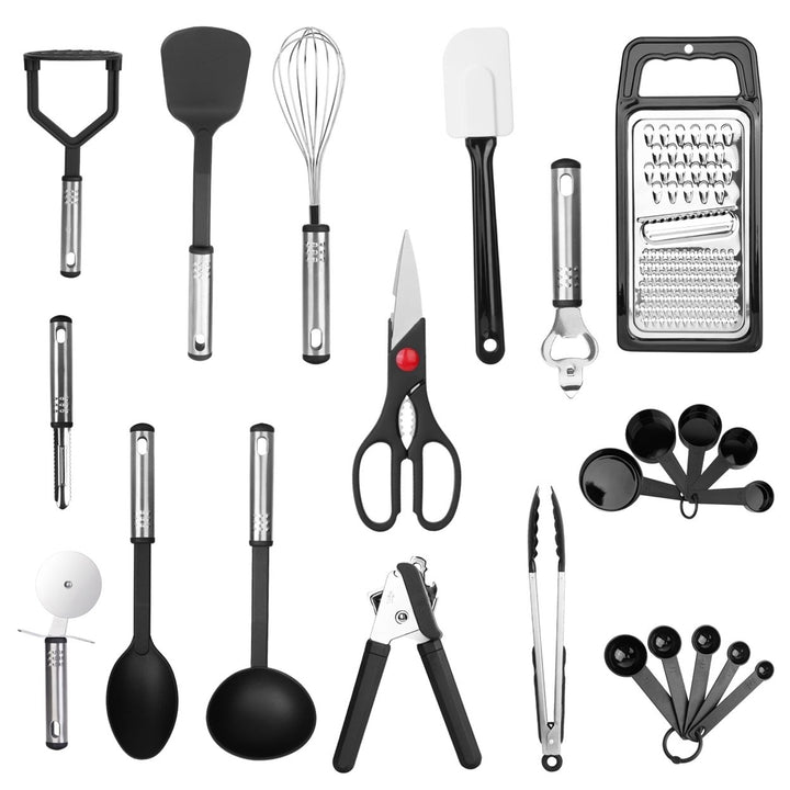 23Pcs Kitchen Utensil Set Stainless Steel Nylon Heat Resistant Tool Kit Image 1