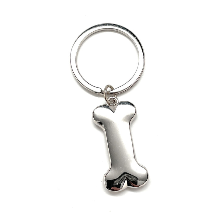 Dog Bone Keychain Silver Bone Charm Car Key Chain with Key Ring Dog Pet Gift Bag Purse Charm Image 2