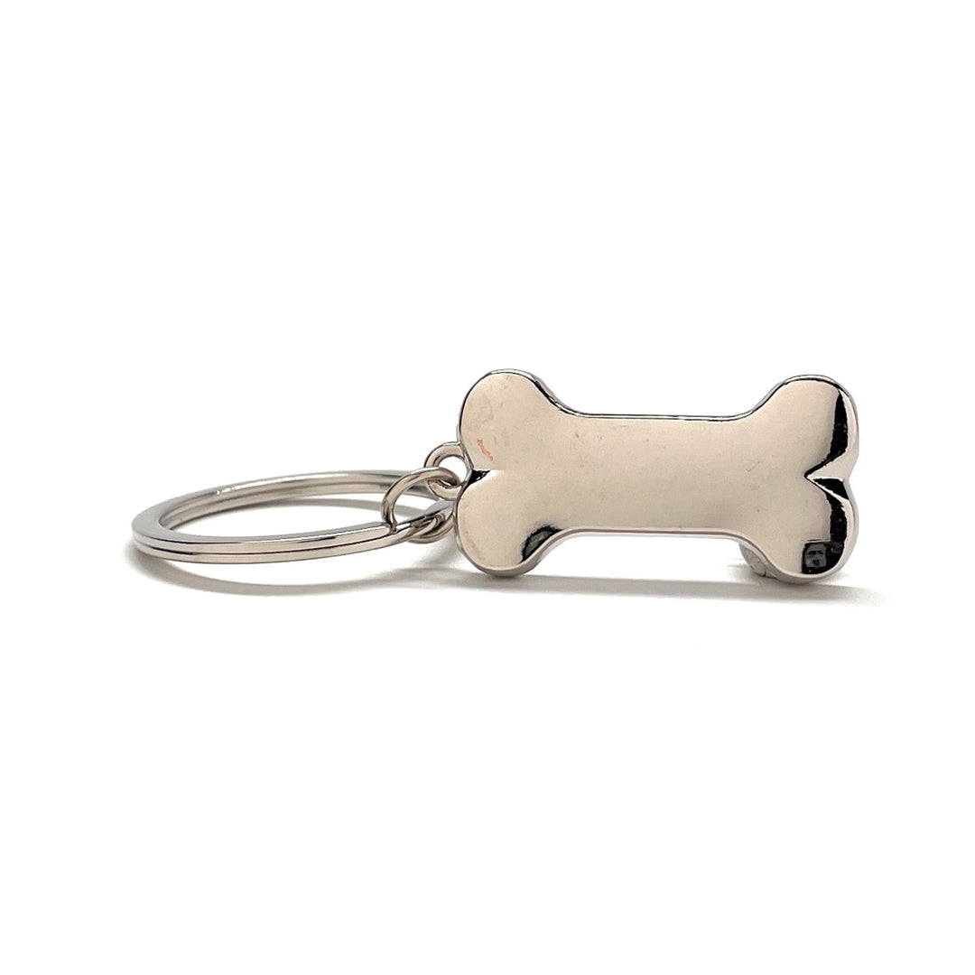 Dog Bone Keychain Silver Bone Charm Car Key Chain with Key Ring Dog Pet Gift Bag Purse Charm Image 3