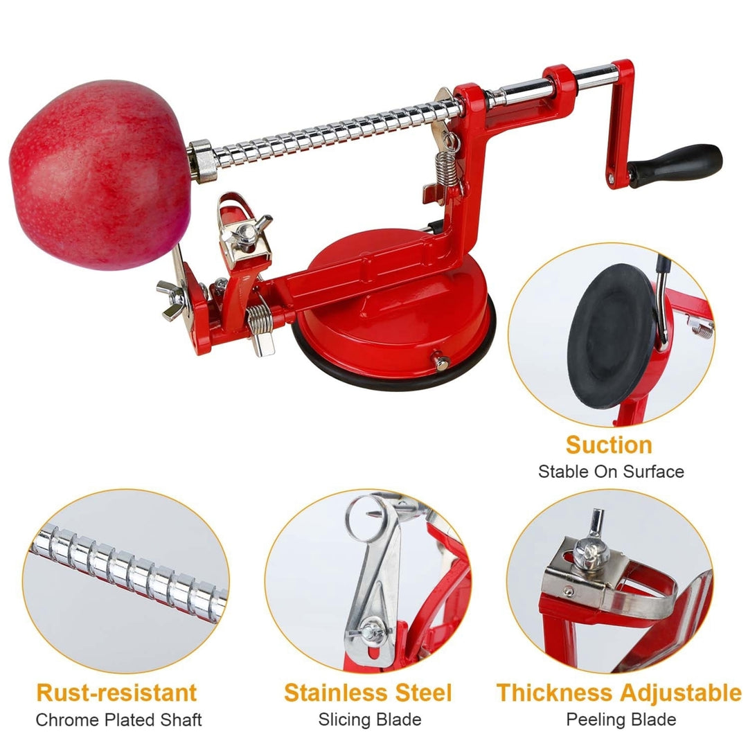 3In 1 Apple Peeler Manual Rotation Potato Fruit Core Slicer Kitchen Hand Cracking Corer Zinc Alloy Peeler Suction Base Image 3