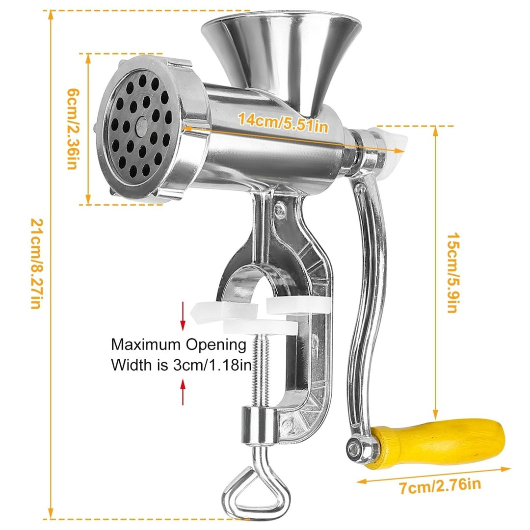 Heavy Duty Manual Meat Grinder Aluminum Sausage Maker Noodle Machine Silver 21cm Image 3