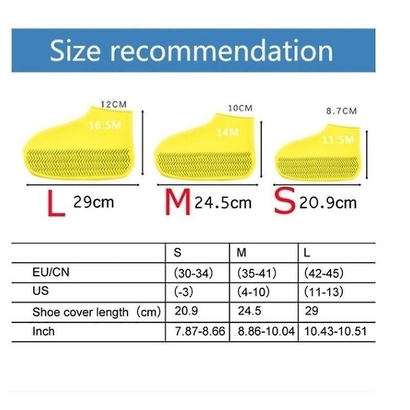 1 Pair Waterproof Silicone Shoe Cover Outdoor Reusable Rain Boots Non-slip Shoe Protector Image 3
