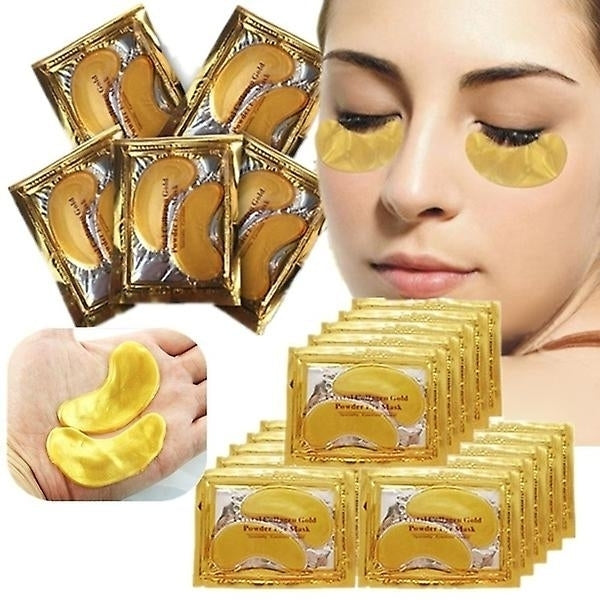 50 Pair Collagen Eye Mask Gold Powder Eye Patch Anti Wrinkle Moisturizing Under Eyes Pads Image 1