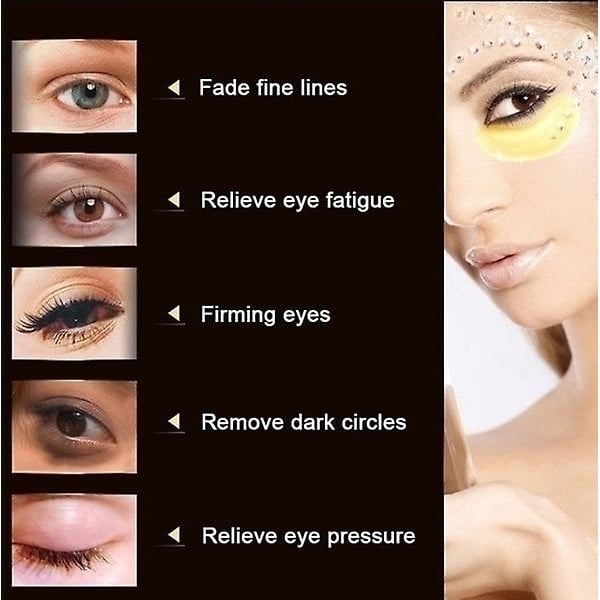 50 Pair Collagen Eye Mask Gold Powder Eye Patch Anti Wrinkle Moisturizing Under Eyes Pads Image 4