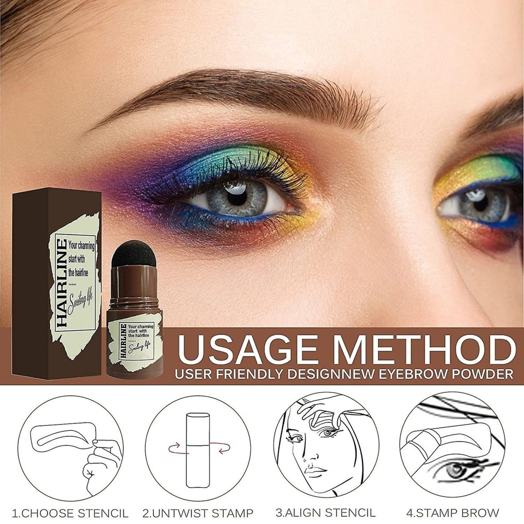 Eyebrow Stamp Shaping Kit Waterproof Eyebrow Powder Stamp Fuller Eyebrow Definer Makeup Tool Image 4
