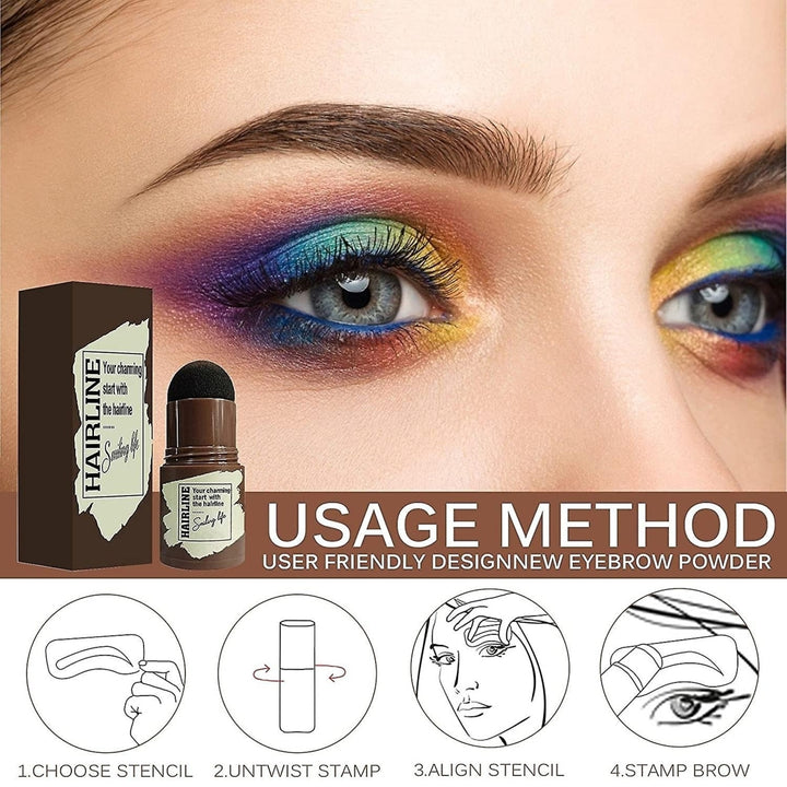Eyebrow Stamp Shaping Kit Waterproof Eyebrow Powder Stamp Fuller Eyebrow Definer Makeup Tool Image 4