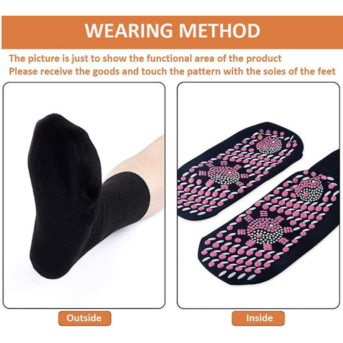 2 Pairs Self Heating Thermal Socks Winter Magnetic Therapy Warm Long Socks Image 2