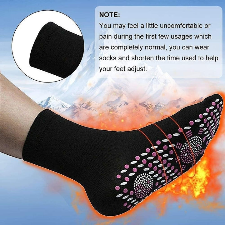 2 Pairs Self Heating Thermal Socks Winter Magnetic Therapy Warm Long Socks Image 3