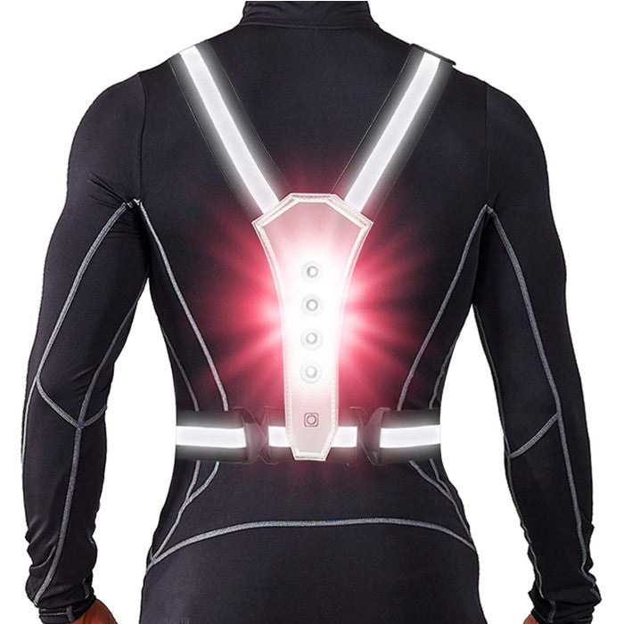 Led Reflective Vest Safety Harness With High Visibility Warning Lights For Night Running Cycling Image 1