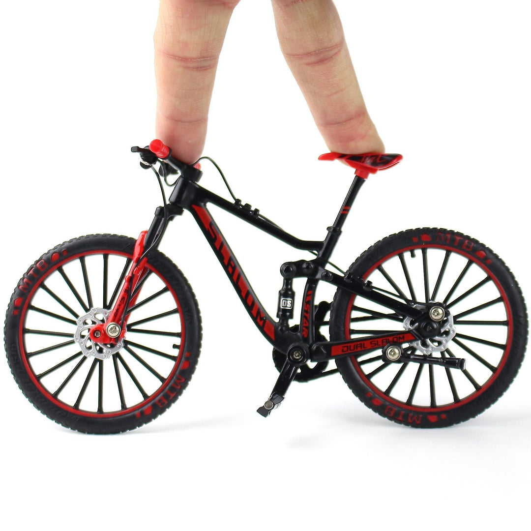 Mini 1:10 Alloy Bicycle Scale Model Desktop Simulation Ornament Finger Mountain Bikes Toy Image 1