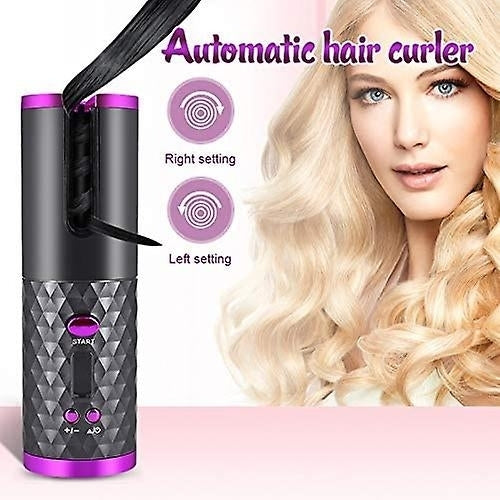 Cordless Automatic Hair Curler Portable Wireless Curling Iron Wand With Lcd Display Image 4