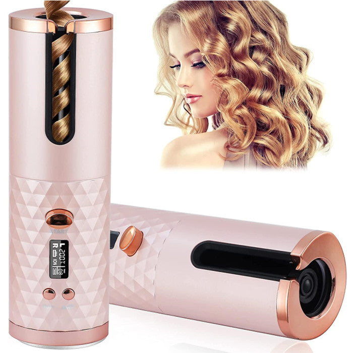 Cordless Automatic Hair Curler Portable Wireless Curling Iron Wand With Lcd Display Image 1