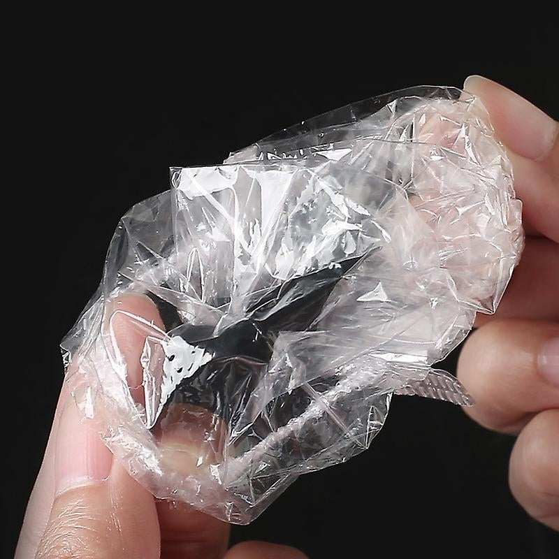 100pcs Disposable Waterproof Transparent Ear Cover Plastic Ear Protector Earmuffs Image 3