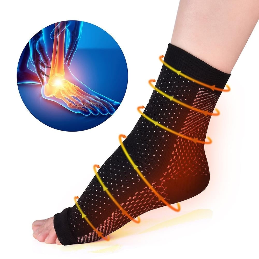 Compression Socks Ankle Bandage Open Toe Plantar Fasciitis Socks Pain Relief Sleeves Image 2