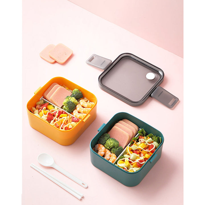 Portable Sealed Lunch Box Dinnerware Fruit Food Storage Container Double Layer Office Worker Student Bento Box Image 4